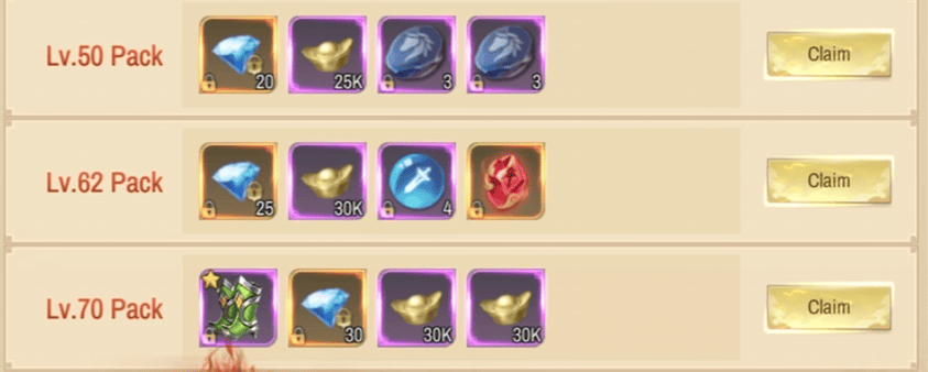 Level-Up Achievement Rewards